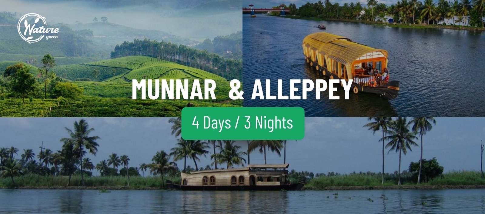 Munnar Alleppey 3 night 4 day Kerala tour package